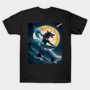 Full Moon Surf Madness, Alpha Werewolf Surfing T-Shirt